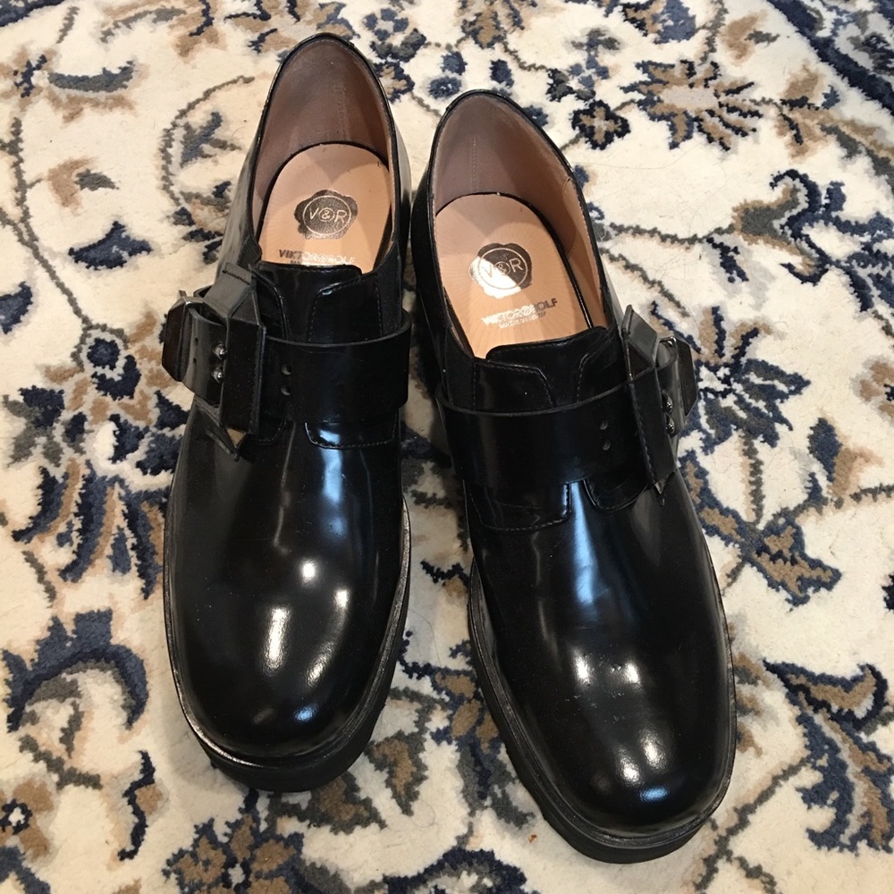 Viktor & Rolf Patent Leather Round Toe Oxfords